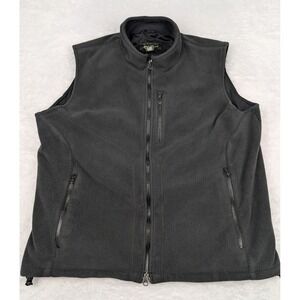 Eddie Bauer Windcutter Vest Men's Size XL Full Zip Fleece Black Pockets